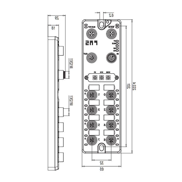 Profibus-DP protocol, M12 interface, 16DI/DO configurable, PNP, Remote module, 003E11